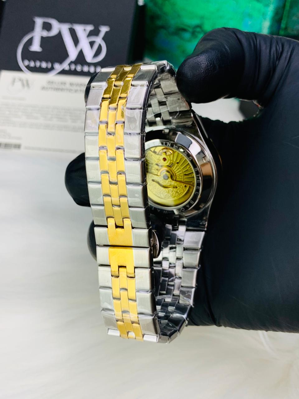 Land-Dweller Semi Auto Two Tone Model (Stone Black) Patni Watches