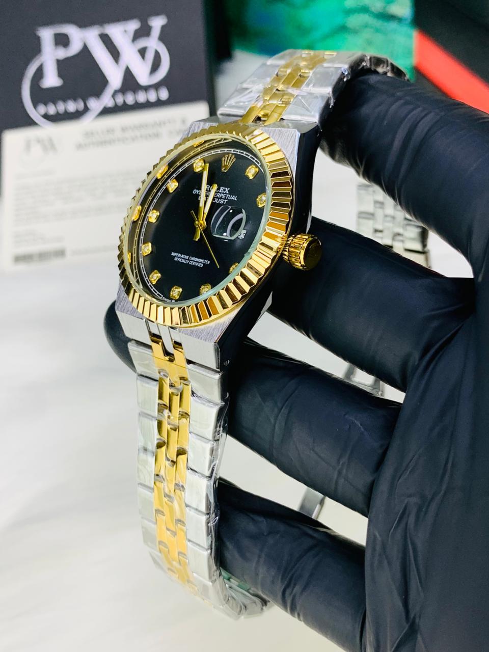 Land-Dweller Semi Auto Two Tone Model (Stone Black) Patni Watches