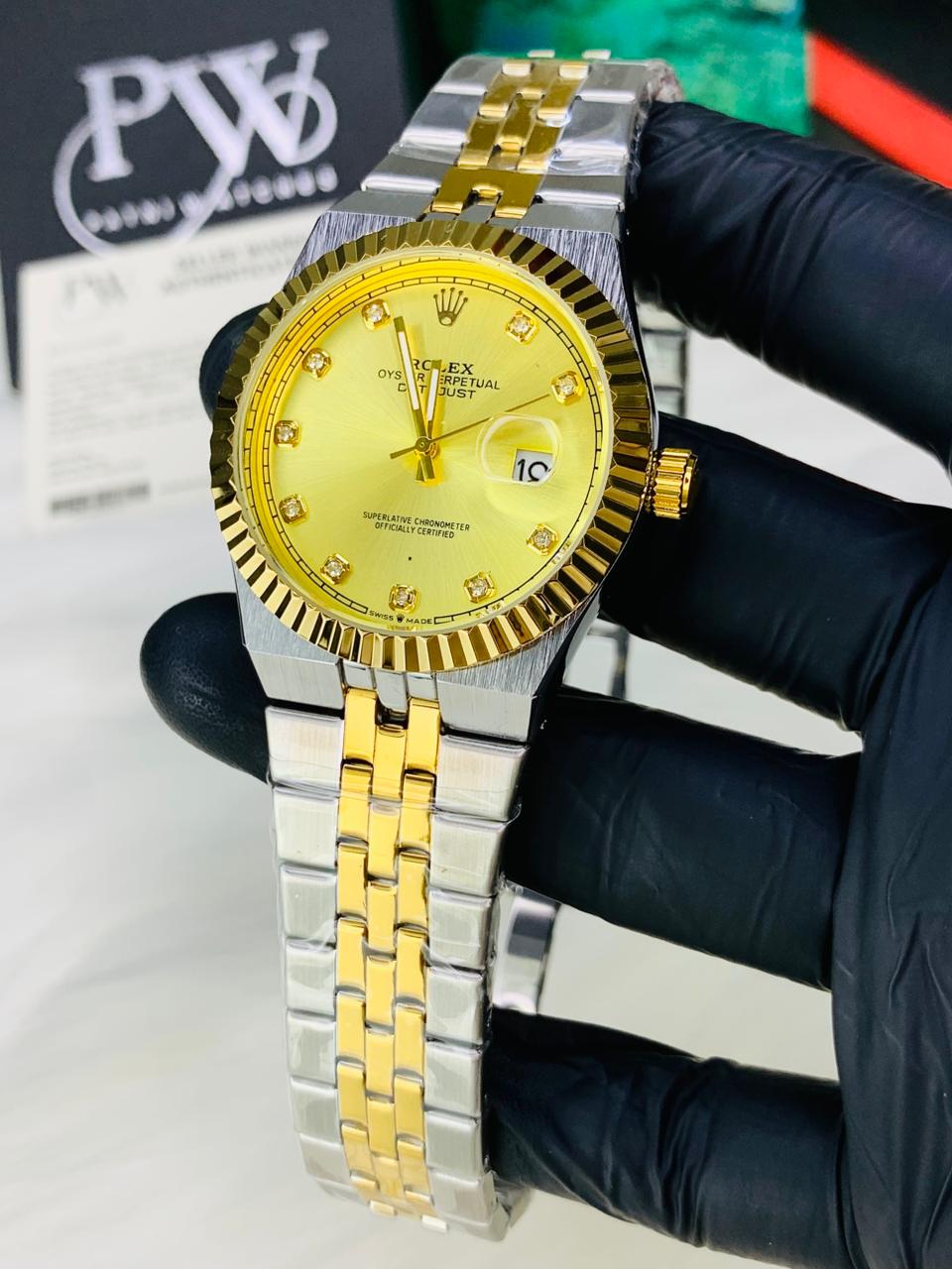 Land-Dweller Semi Auto Two Tone Model (Stone Gold) Patni Watches