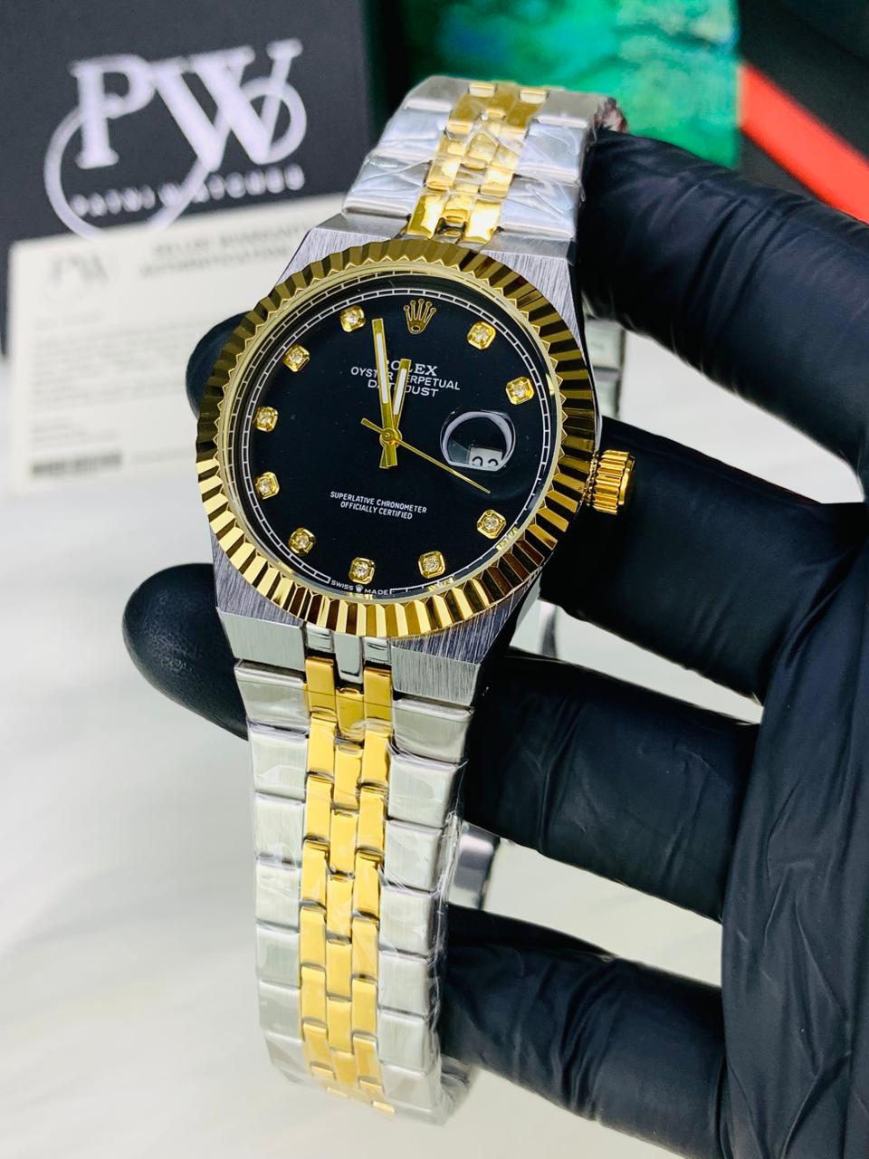 Land-Dweller Semi Auto Two Tone Model (Stone Black) Patni Watches