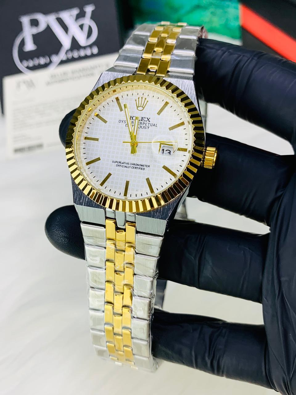 Land-Dweller Semi Auto Two Tone Model (White) Patni Watches