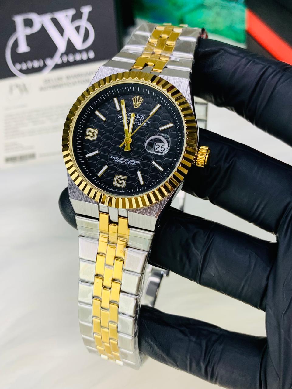 Land-Dweller Semi Auto Two Tone Model (Black) Patni Watches