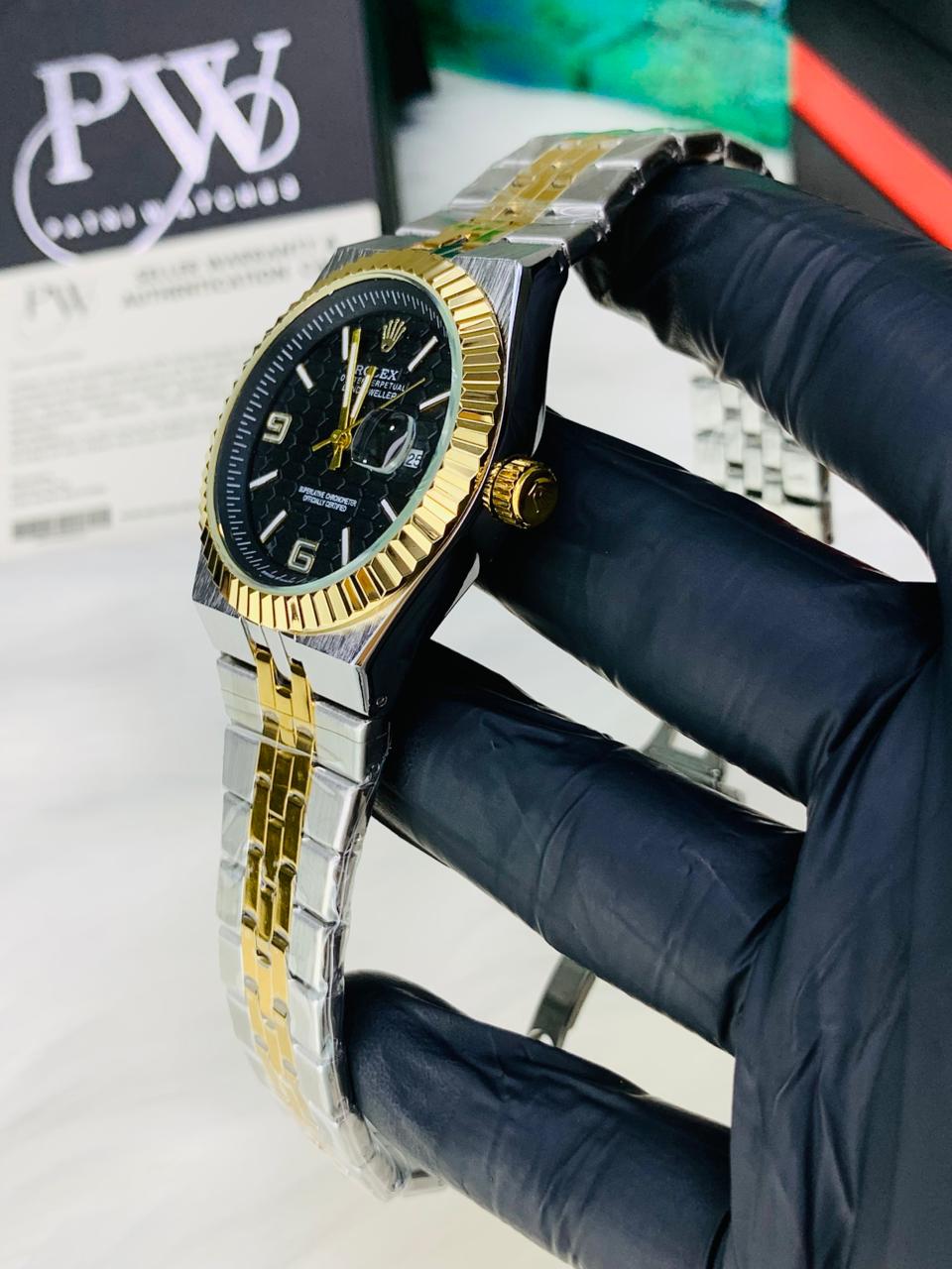 Land-Dweller Semi Auto Two Tone Model (Black) Patni Watches