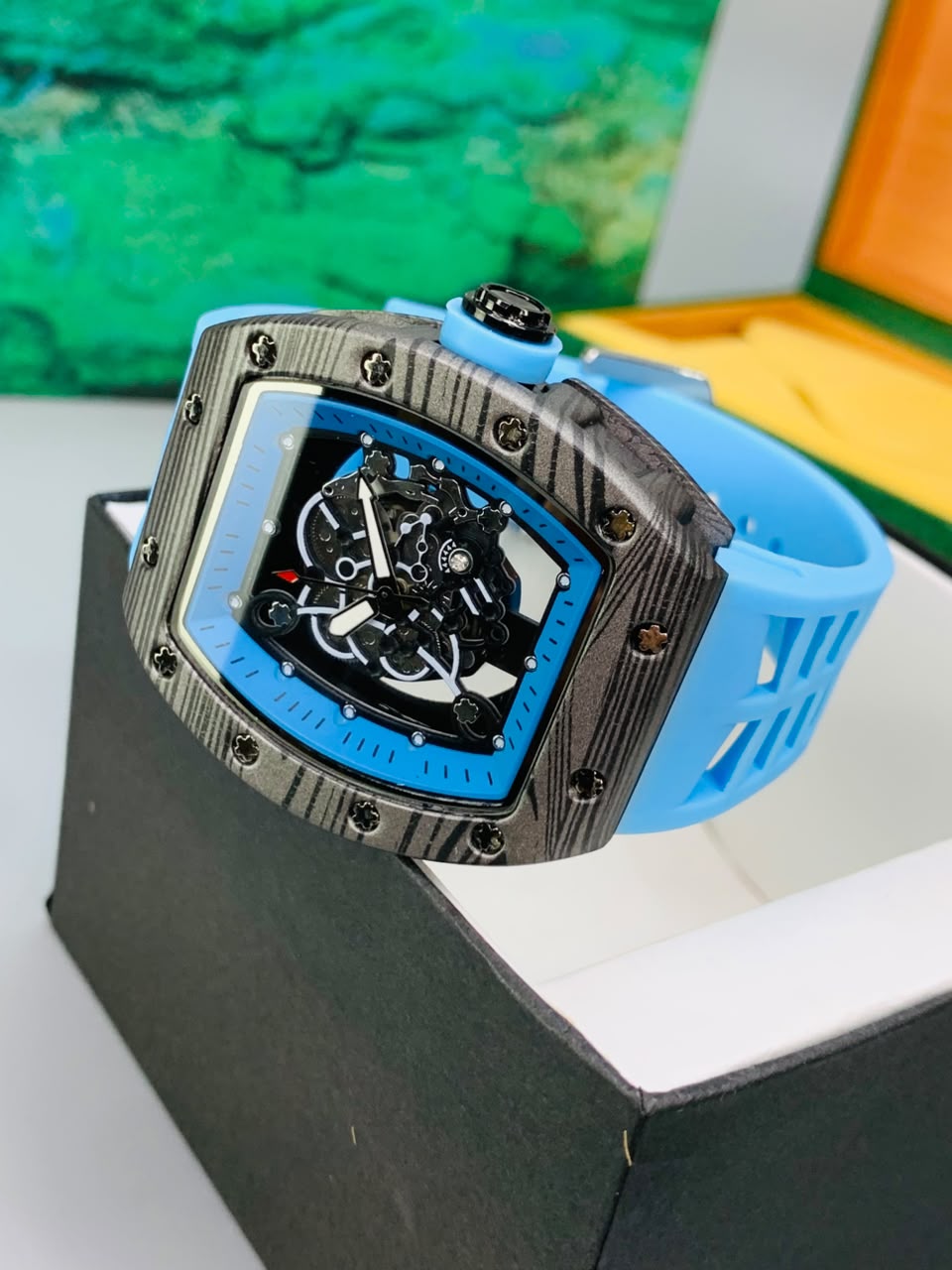 RM Skeleton Model (Tuquoise Carbon Blue) Patni Watches