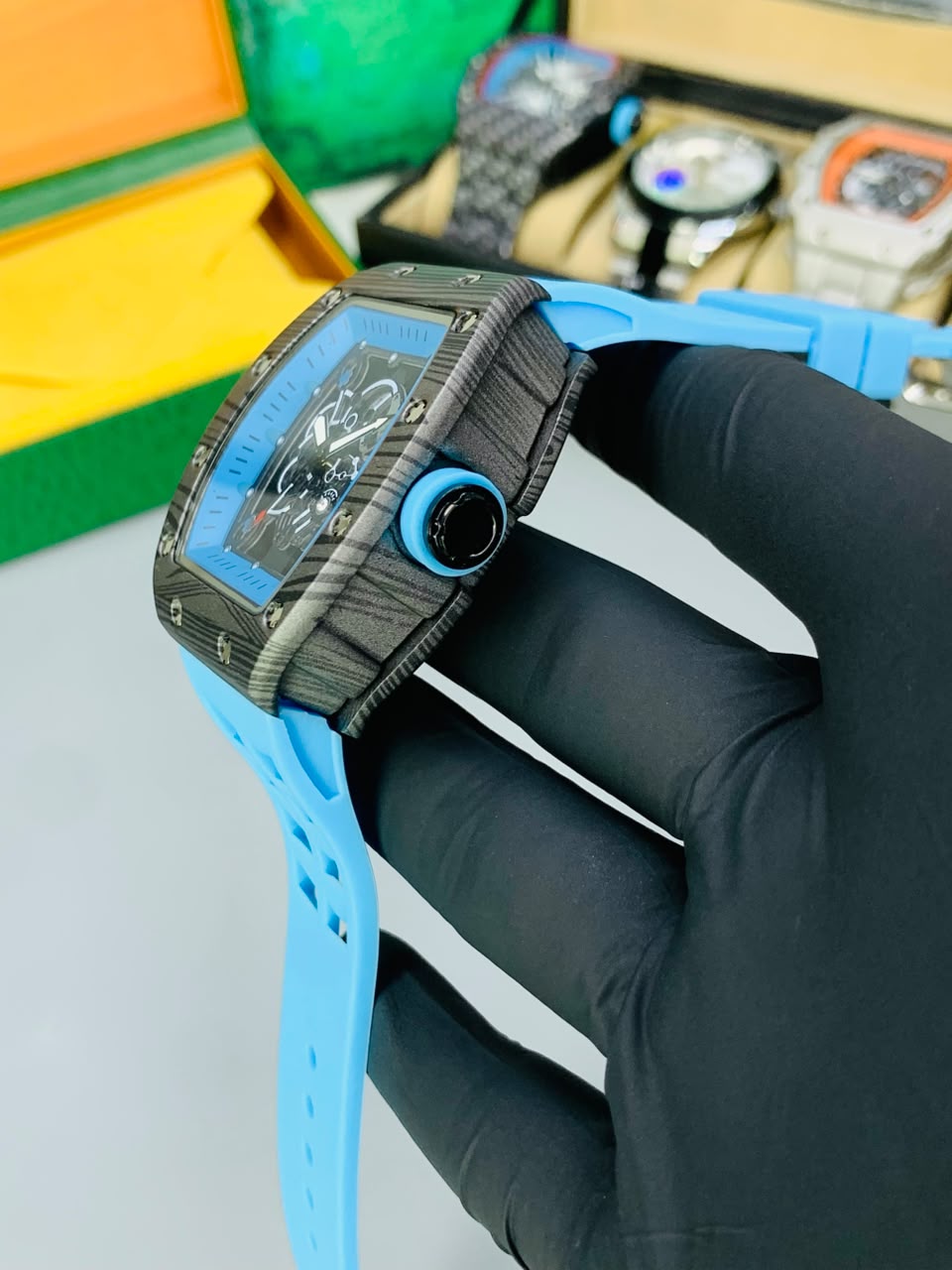 RM Skeleton Model (Tuquoise Carbon Blue) Patni Watches
