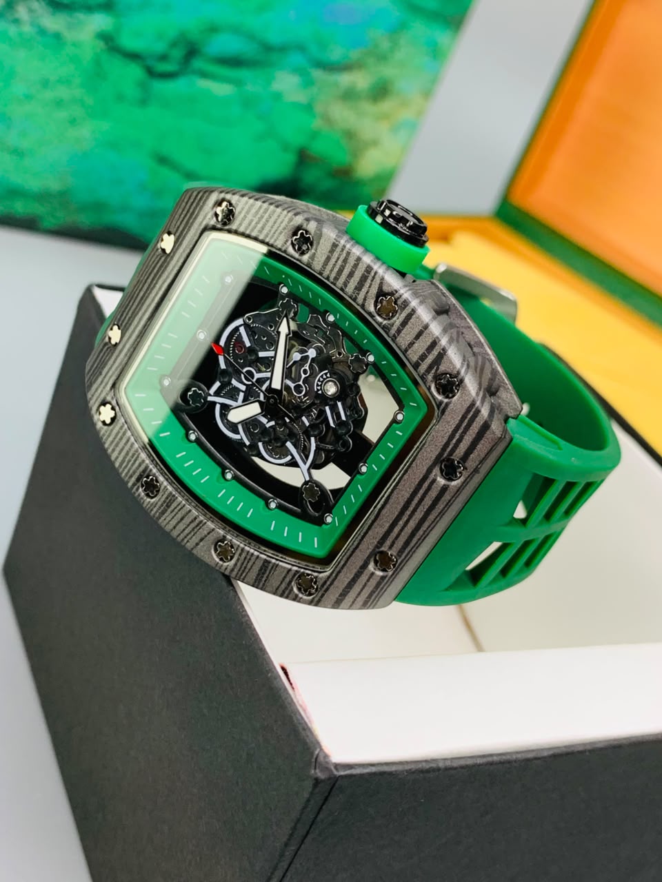 RM Skeleton Model (Green Carbon) Patni Watches