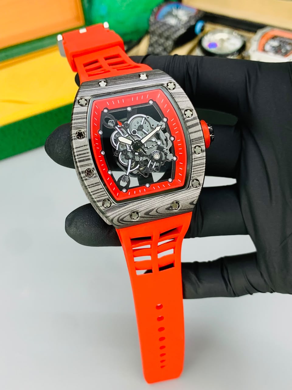 RM Skeleton Model (Red Carbon) Patni Watches