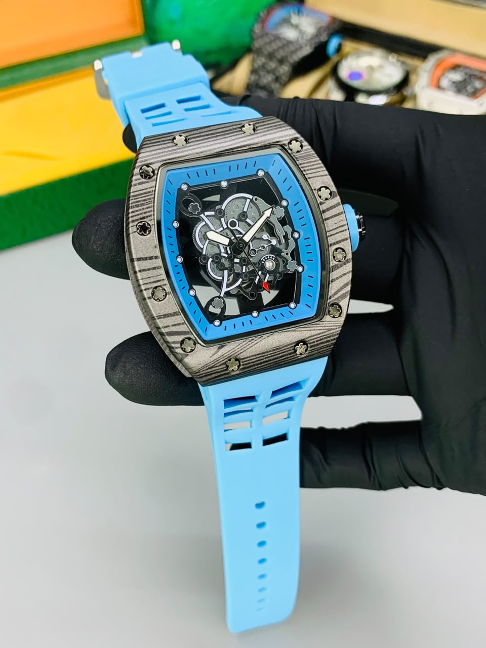 RM Skeleton Model (Tuquoise Carbon Blue) Patni Watches