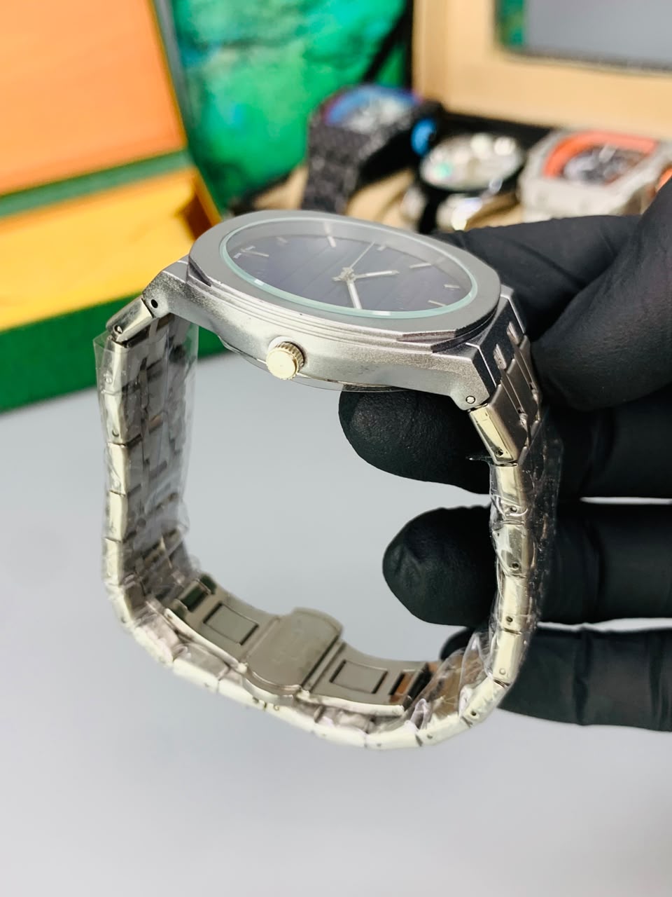 GUCI Slim Watch Model (Silver Green) Patni Watches