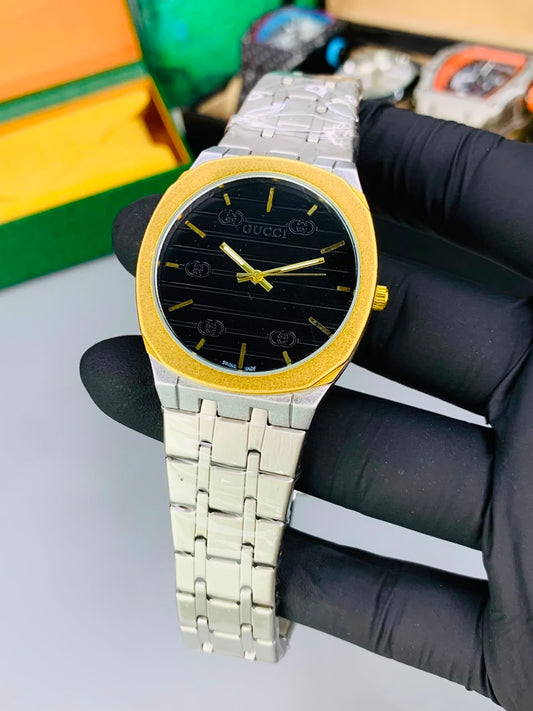 GUCI Slim Watch Model (Gold Black) Patni Watches
