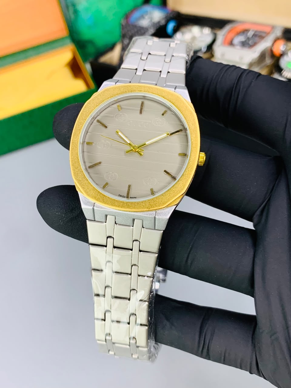 GUCI Slim Watch Model (Gold Grey) Patni Watches