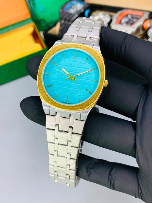 GUCI Slim Watch Model (Gold Sea Green) Patni Watches