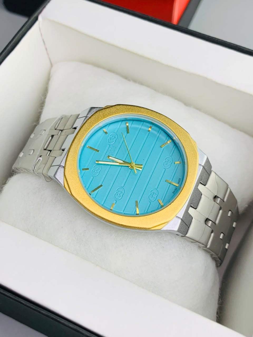 GUCI Slim Watch Model (Gold Sea Green) Patni Watches