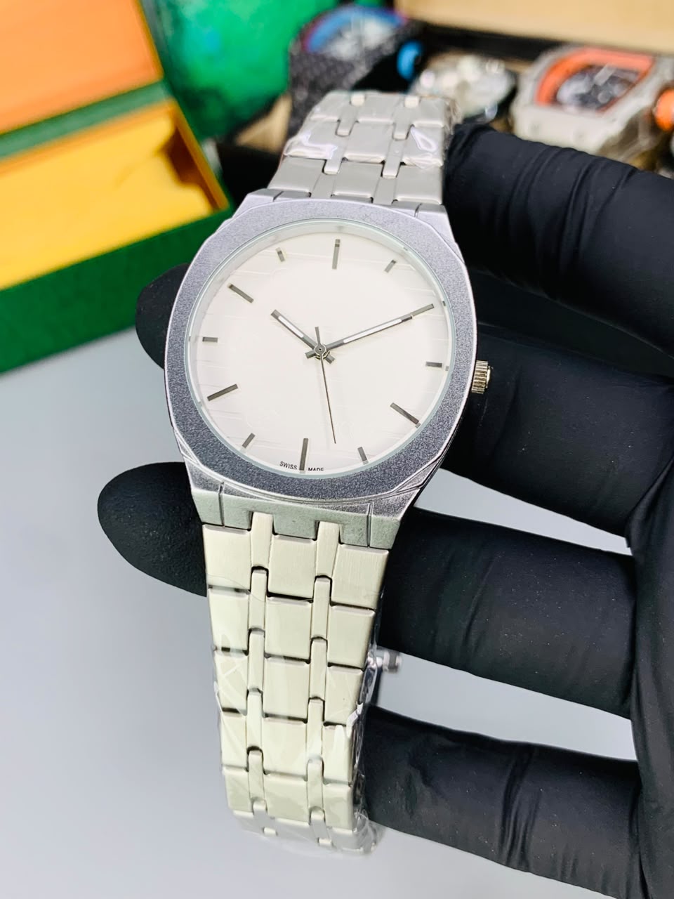GUCI Slim Watch Model (Silver White) Patni Watches