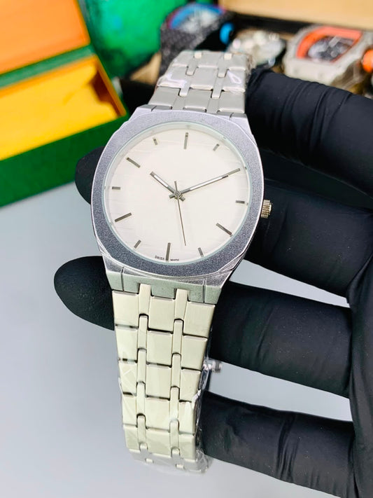GUCI Slim Watch Model (Silver White) Patni Watches