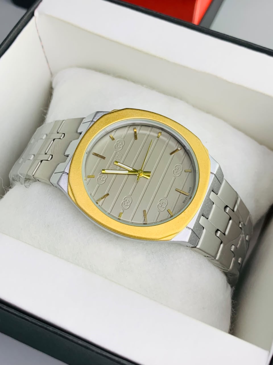 GUCI Slim Watch Model (Gold Grey) Patni Watches
