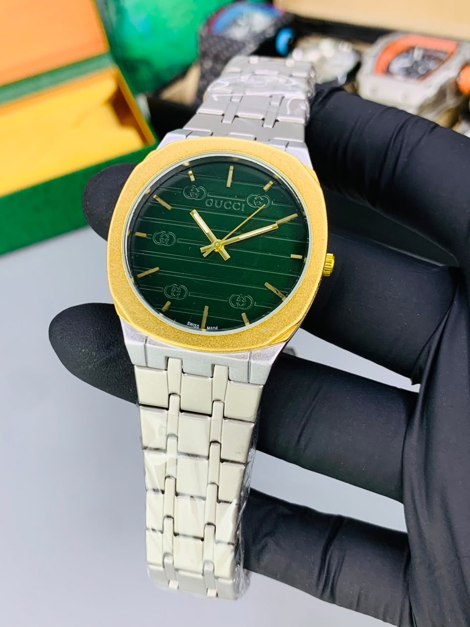 GUCI Slim Watch Model (Gold Green) Patni Watches