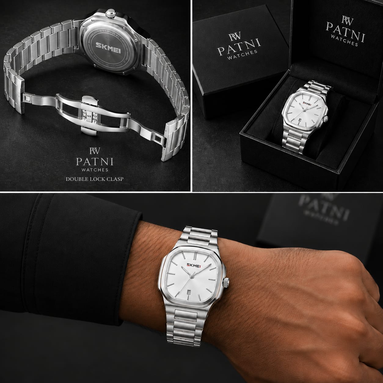 Skmei Silver Model (White) Patni Watches