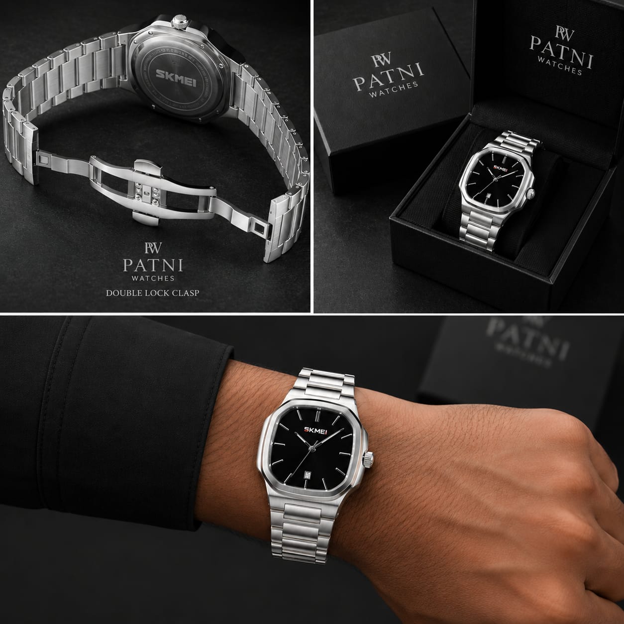 Skmei Silver Model (Black) Patni Watches