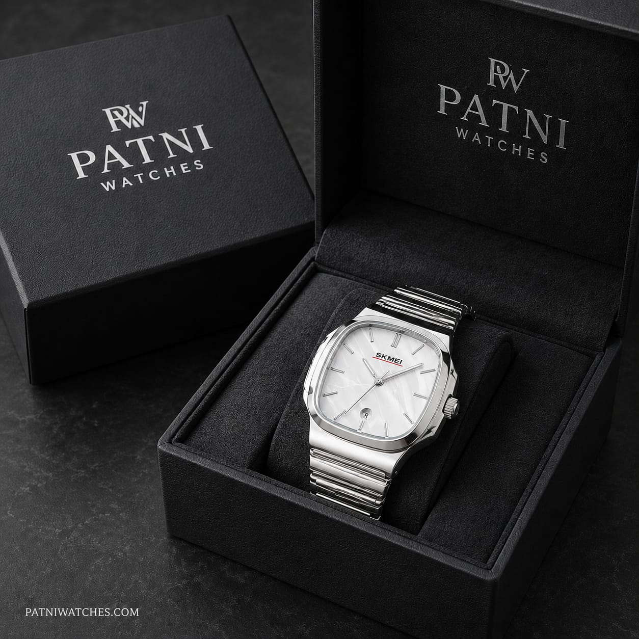 Skmei Silver Model (White) Patni Watches