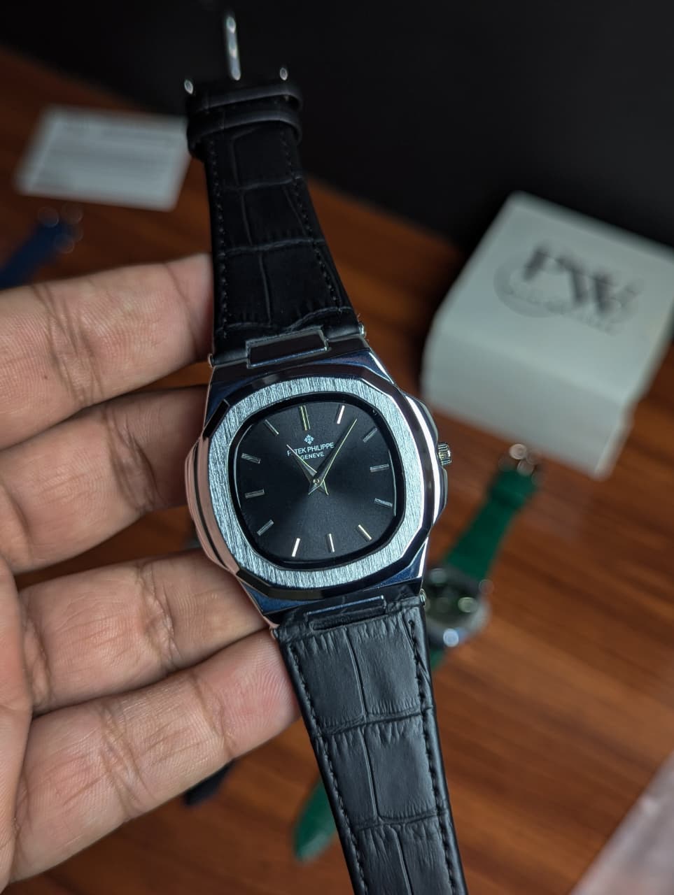 PP Slim Silver Dial Model (Black) Patni Watches