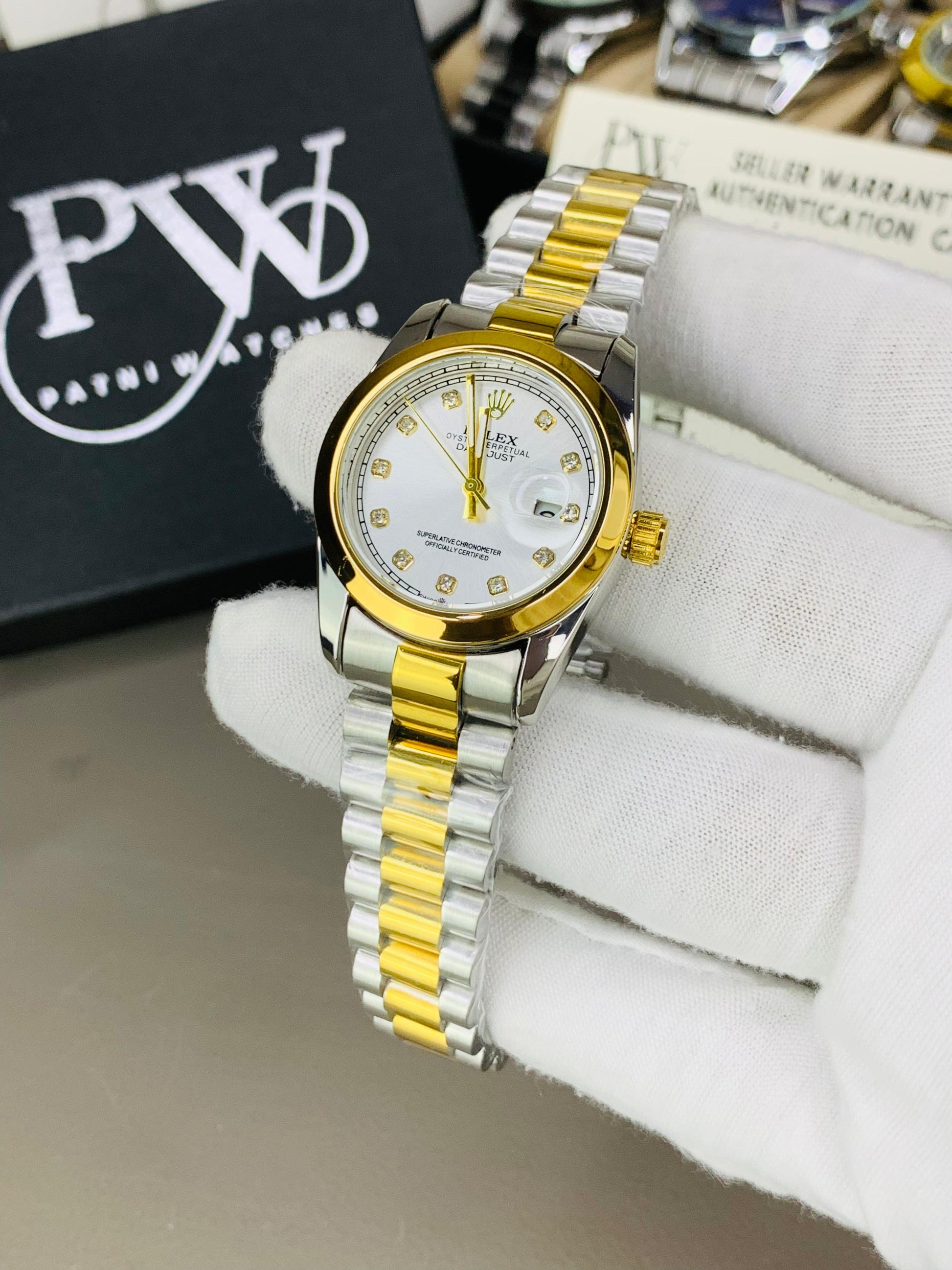 Ladies Stone Two Tone Model (Silver) Patni Watches