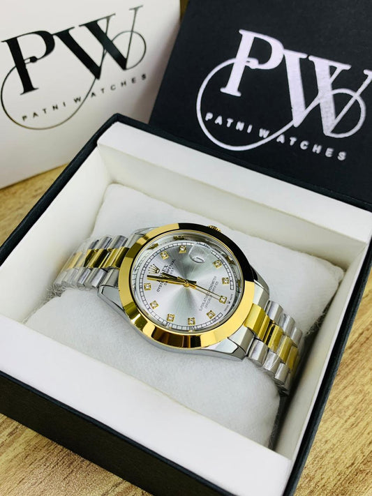 Stone Two Tone Model (White) Patni Watches