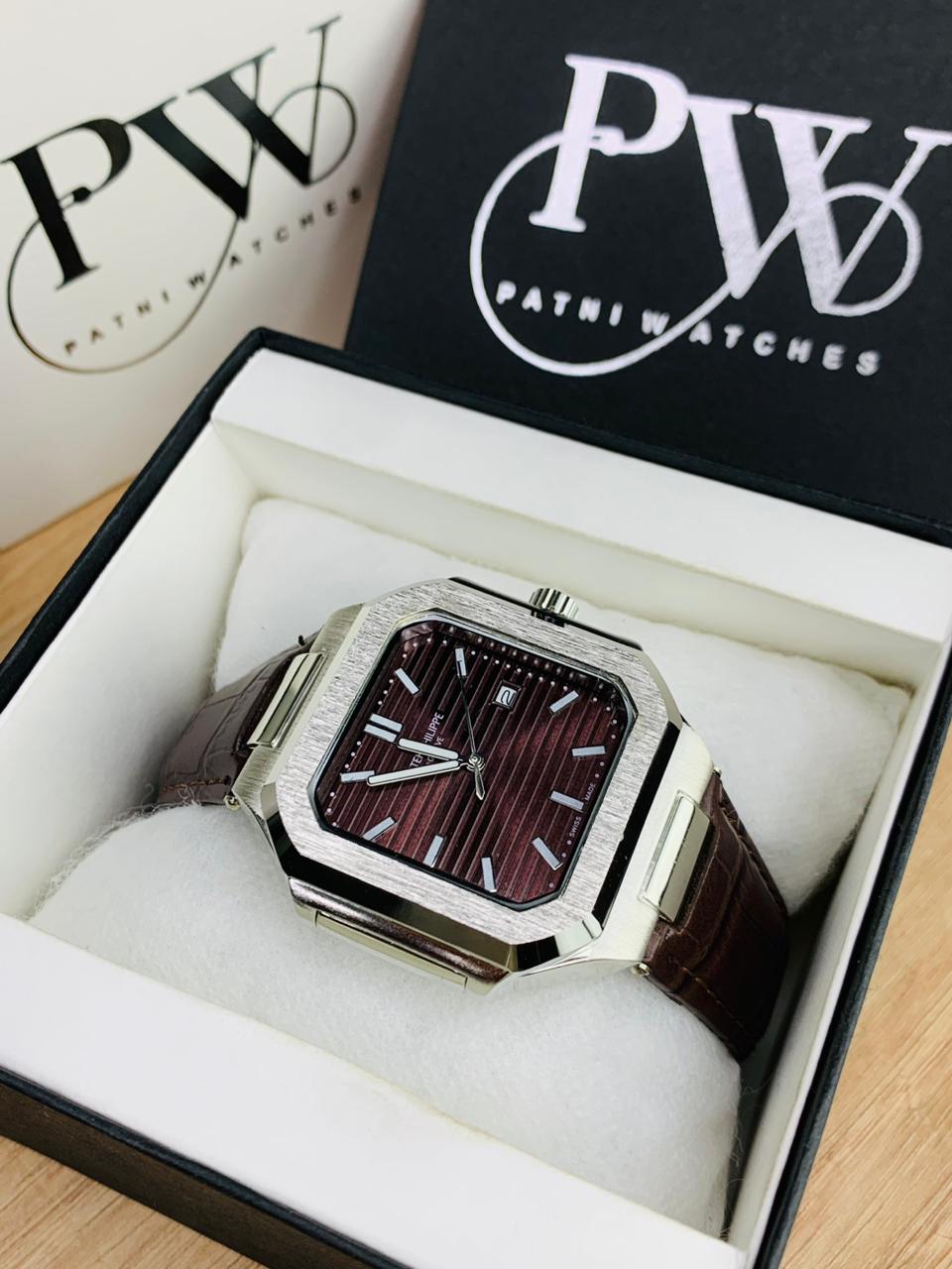 PP SQ Leather Belt (Brown) Patni Watches