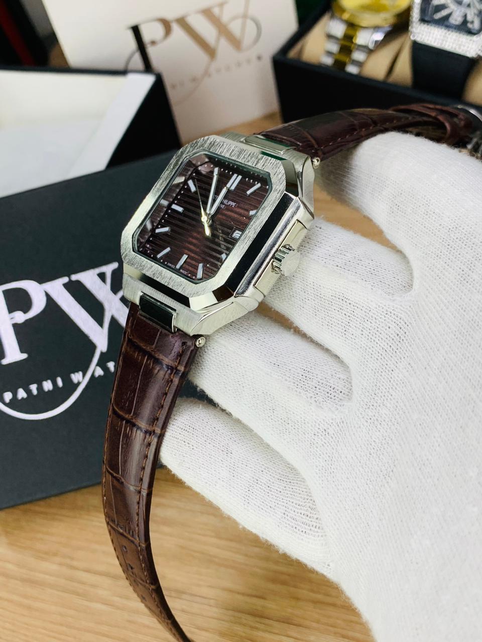 PP SQ Leather Belt (Brown) Patni Watches