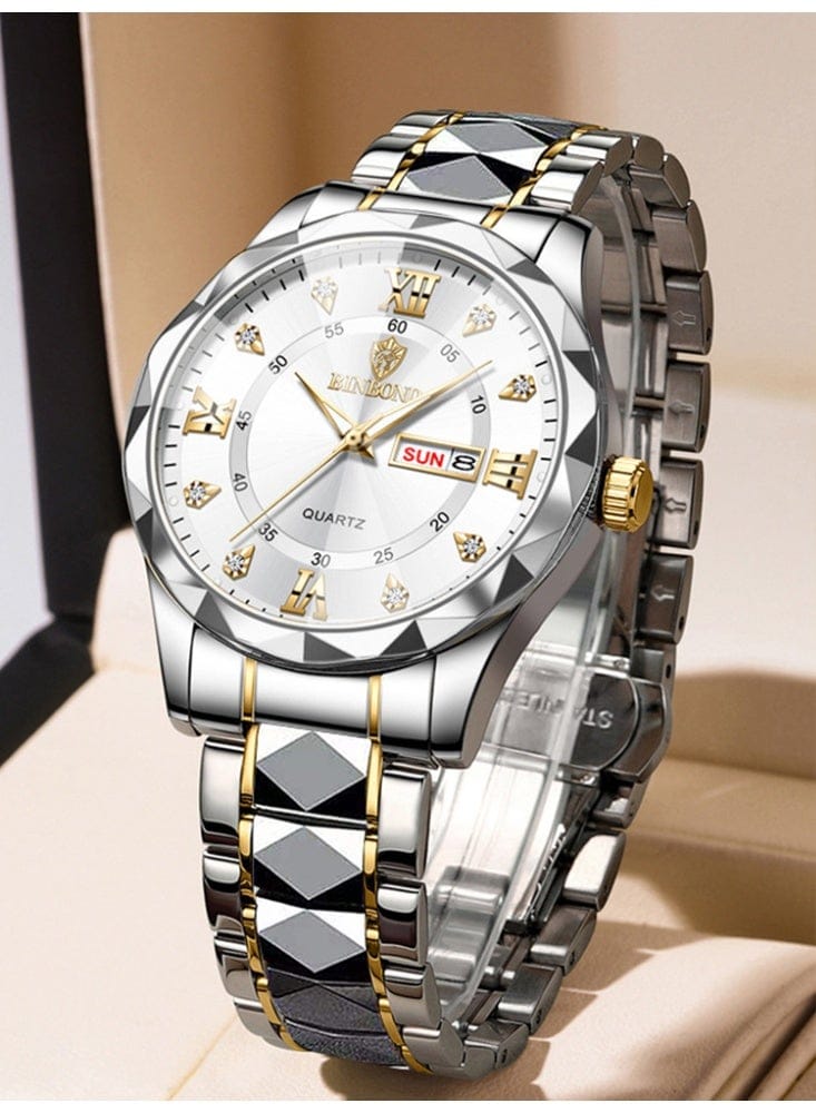 Binbond Two Tone Orignal Watch Model (White) Patni Watches