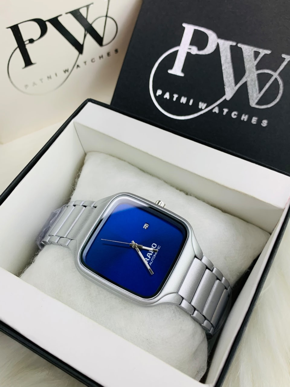 RD SQ Silver Model (Blue) Patni Watches