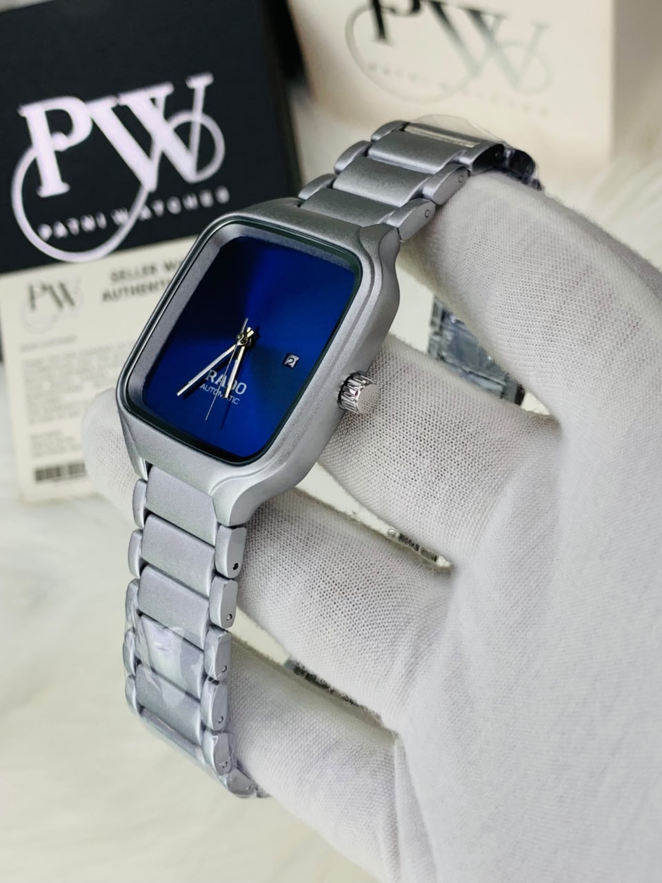 RD SQ Silver Model (Blue) Patni Watches