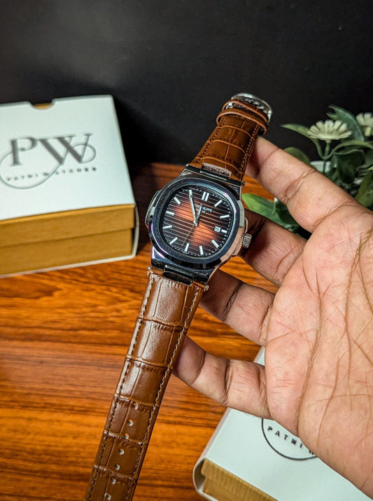 PP Leather Strap (Brown) Patni Watches