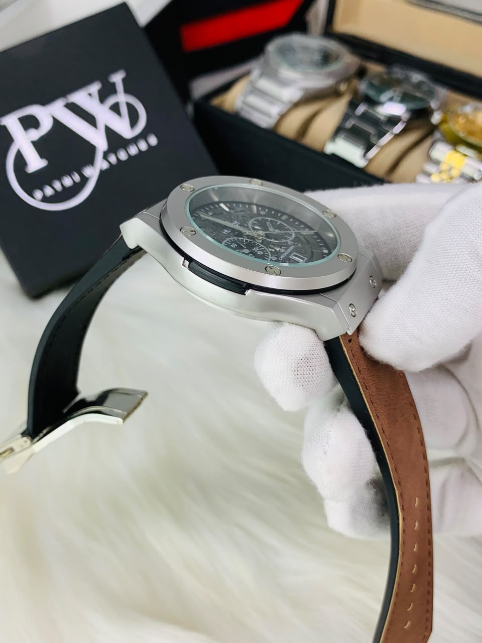 HB Brown Strap Model (Skeleton Black) Patni Watches