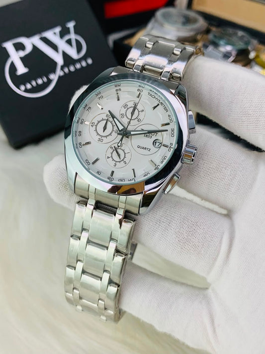 Silver Chronograph Chain Model (White) Patni Watches