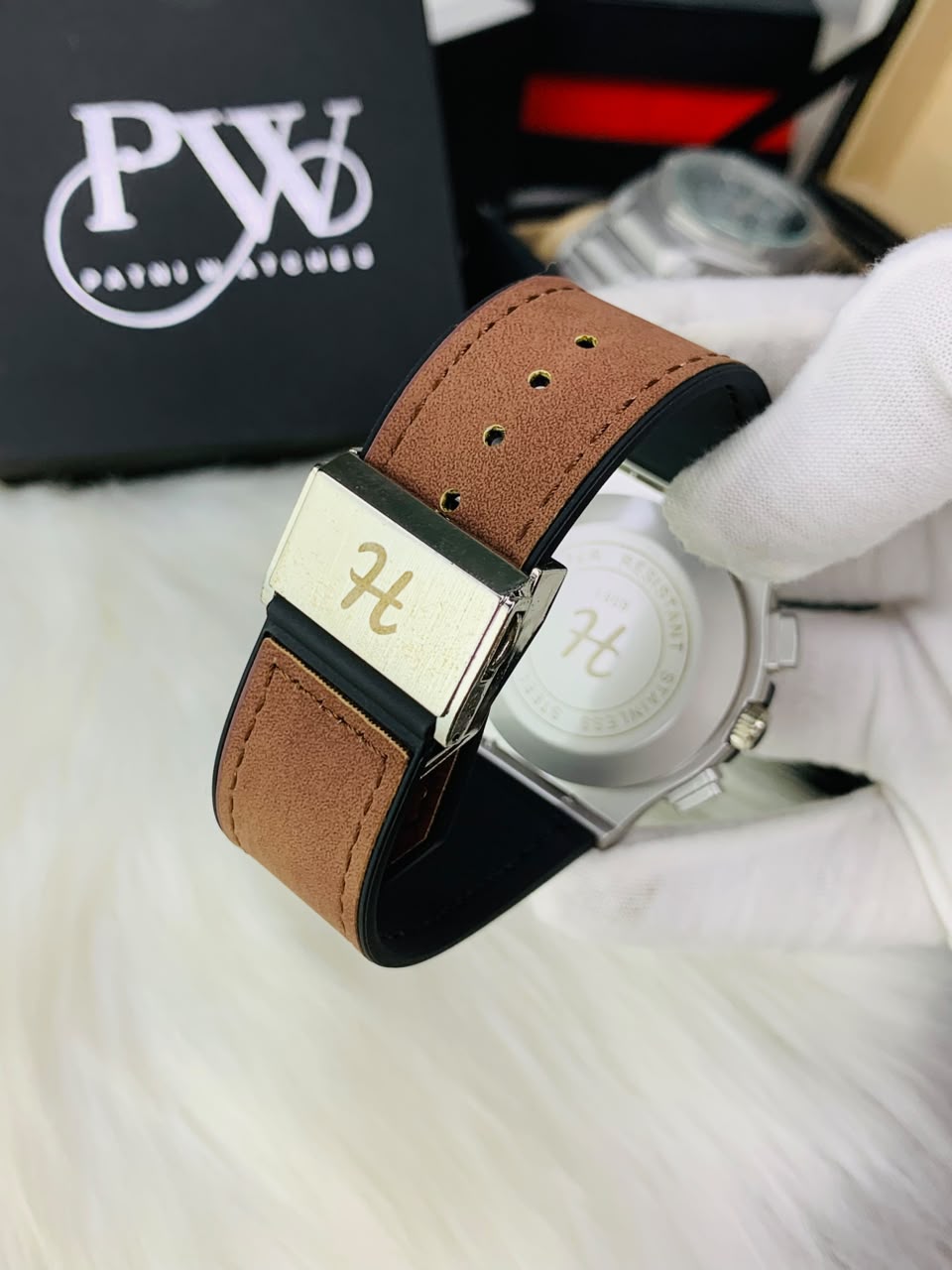 HB Brown Strap Model (Skeleton Black) Patni Watches
