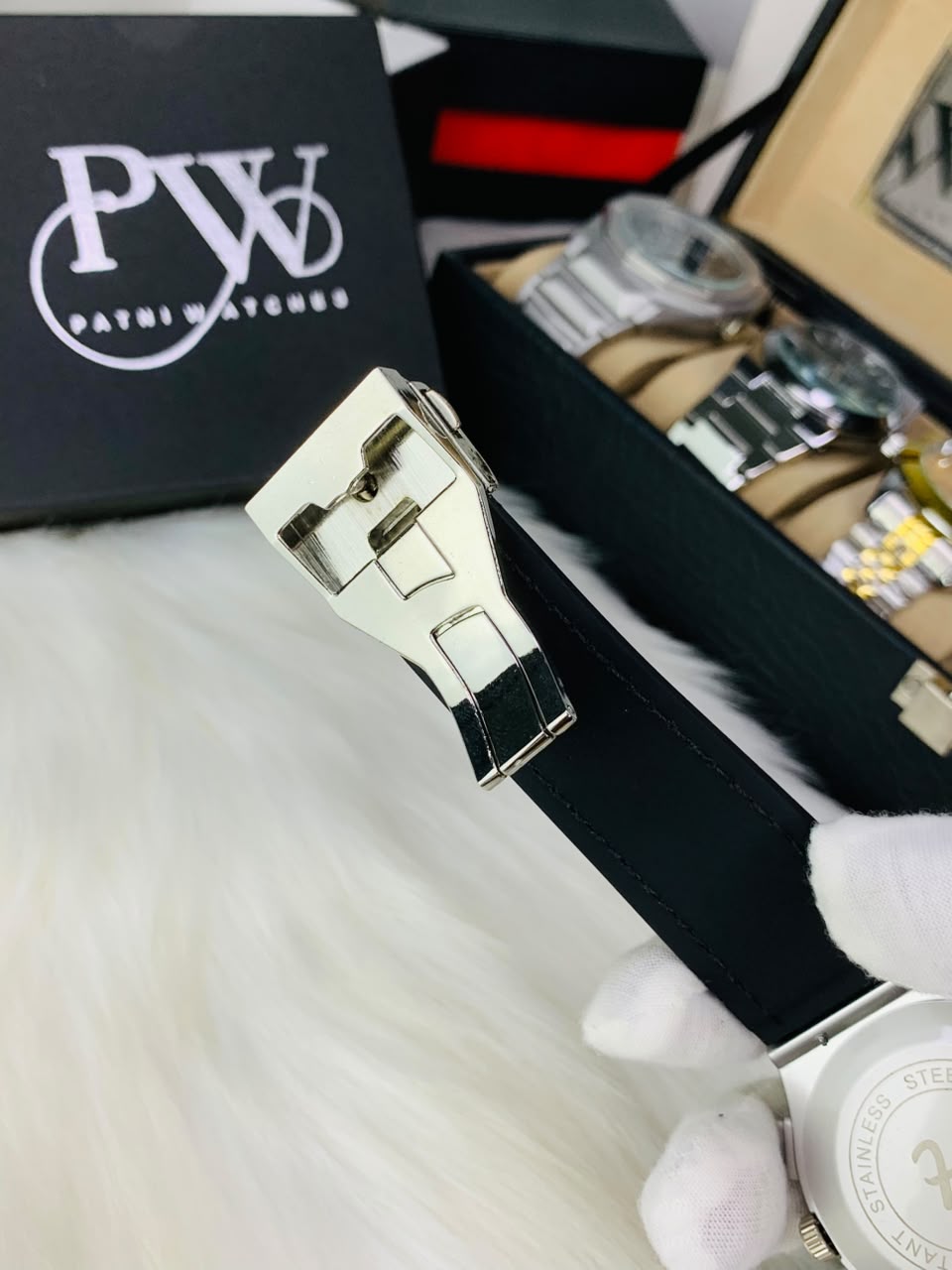 HB Black Strap Model (Skeleton Black ) Patni Watches