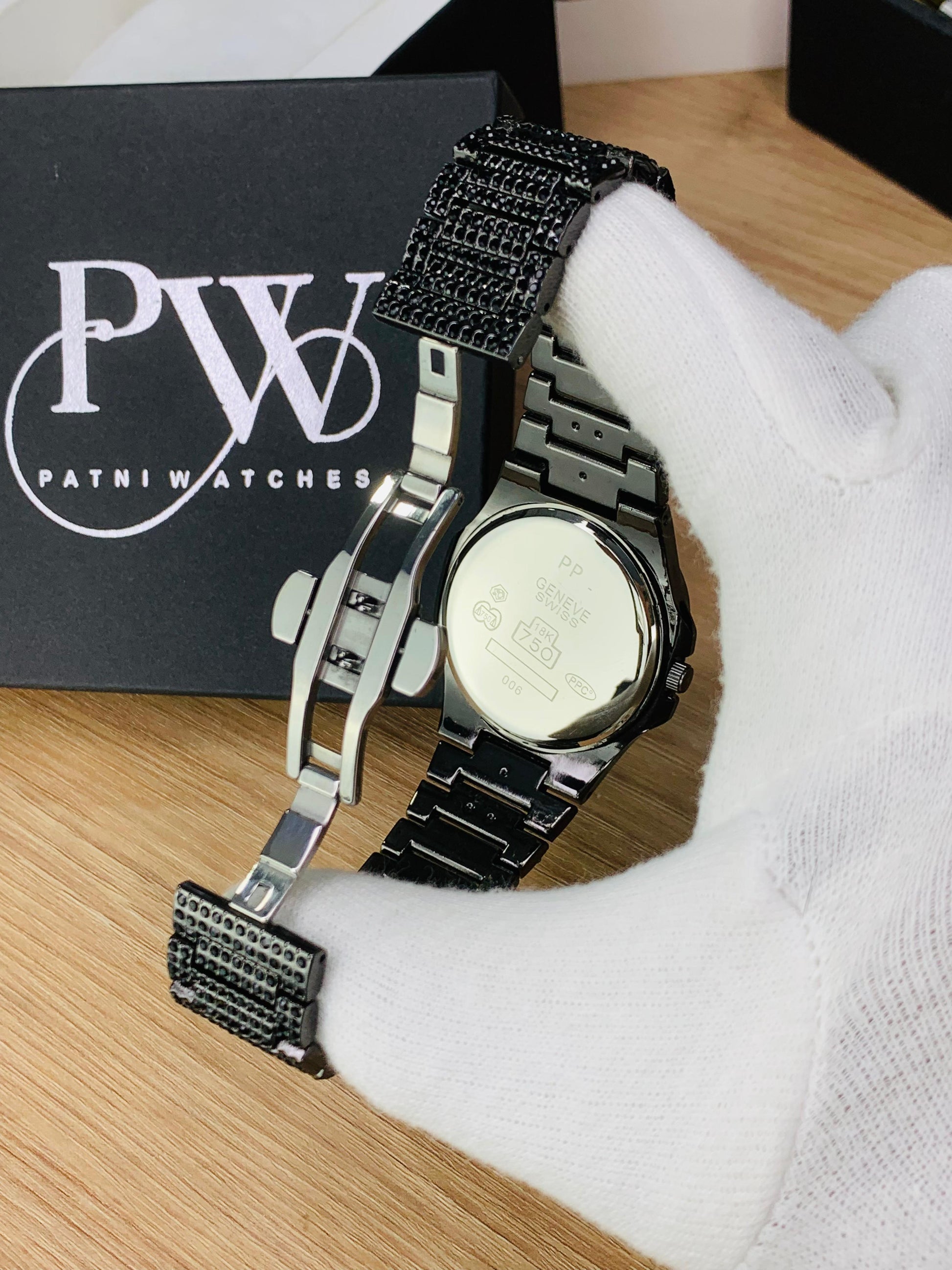 PP Full Stone Model (Arabic Black) Patni Watches