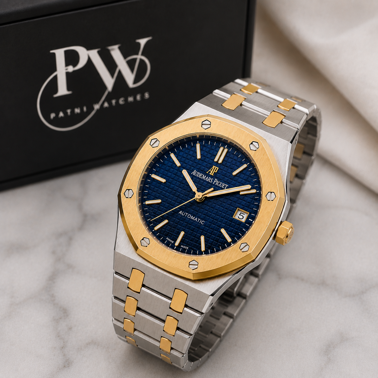 AP Royal Oak Two Tone (Blue) Patni Watches