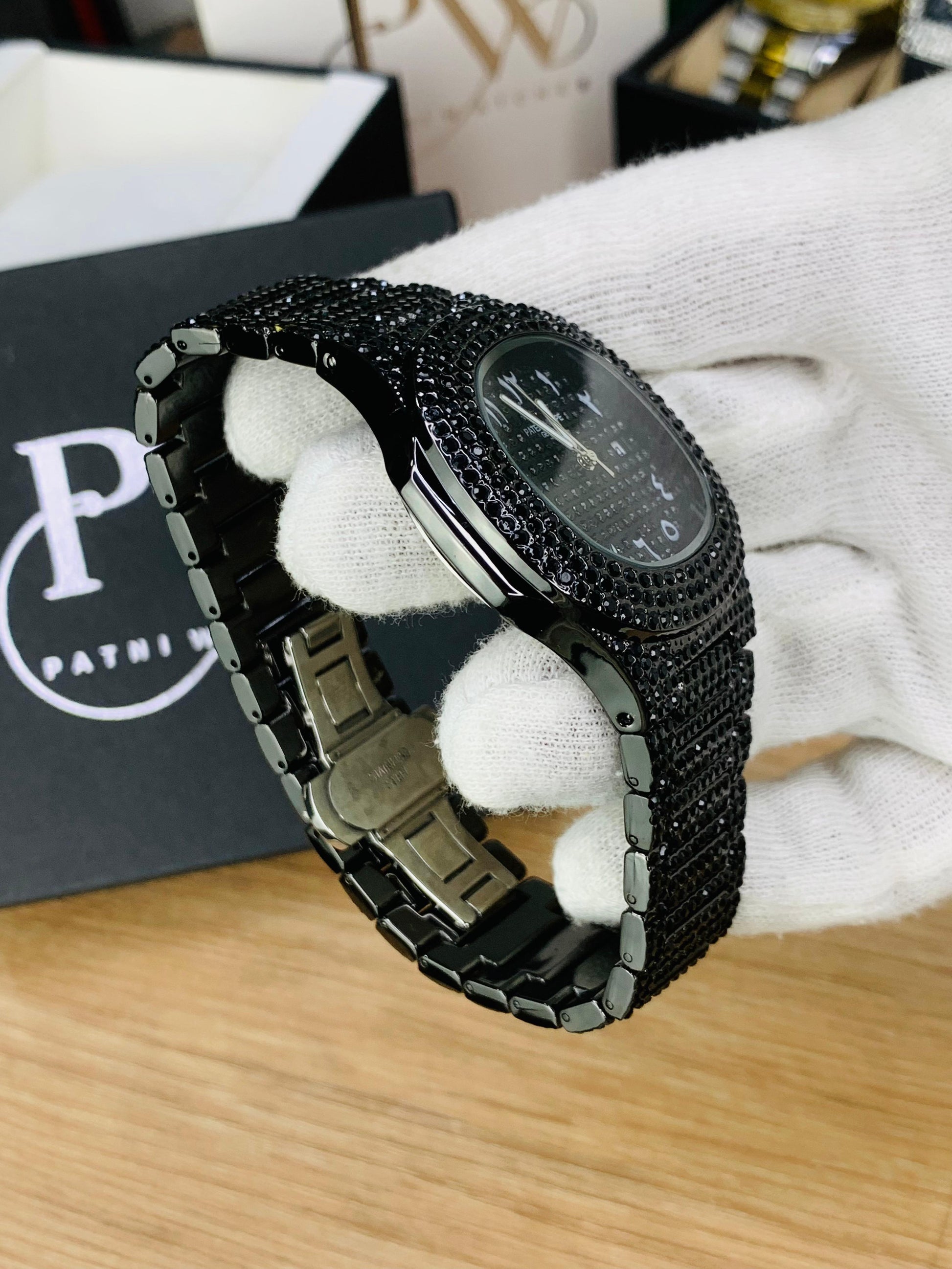 PP Full Stone Model (Arabic Black) Patni Watches