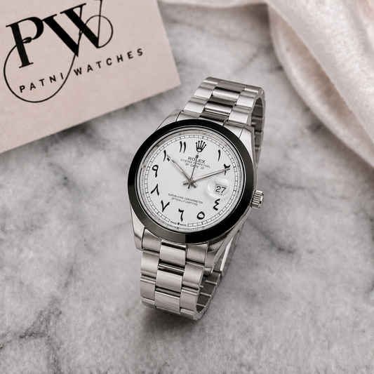Arabic Two Tone Model (White) Patni Watches