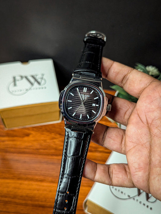 PP Leather Strap (Black) Patni Watches