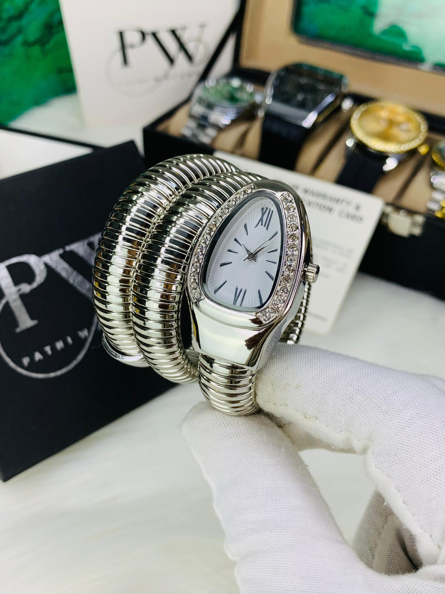 BVL Snake Model (Silver White) Patni Watches
