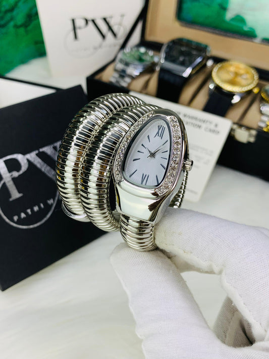 BVL Snake Model (Silver White) Patni Watches