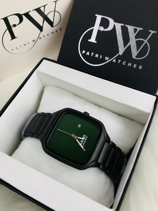 RD SQ Black Model (Green) Patni Watches