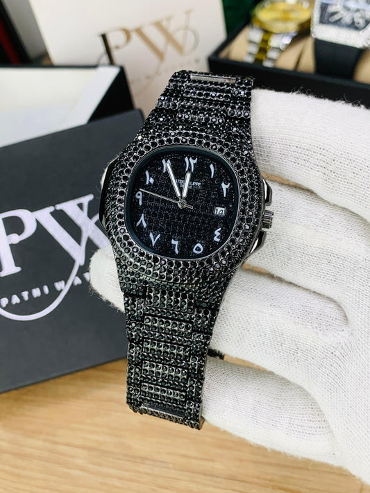 PP Full Stone Model (Arabic Black) Patni Watches