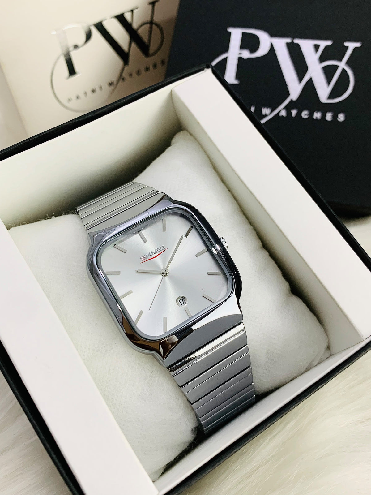 Skmei Silver Model (White) Patni Watches