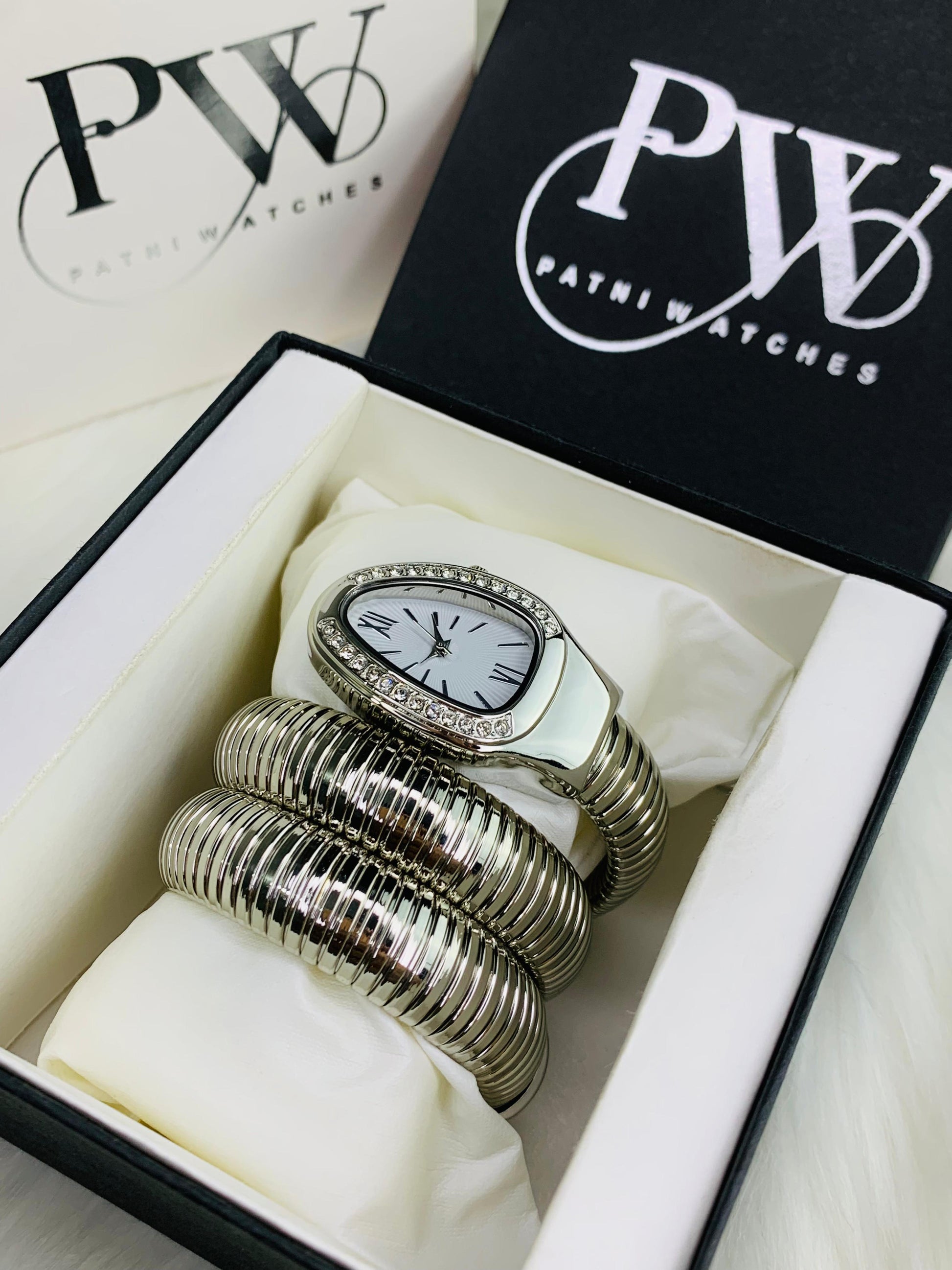 BVL Snake Model (Silver White) Patni Watches