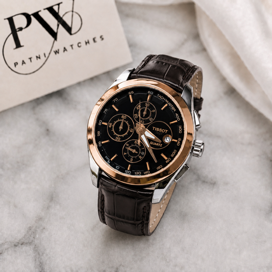 AA+ Silver Chronograph Model (Black Gold) Patni Watches