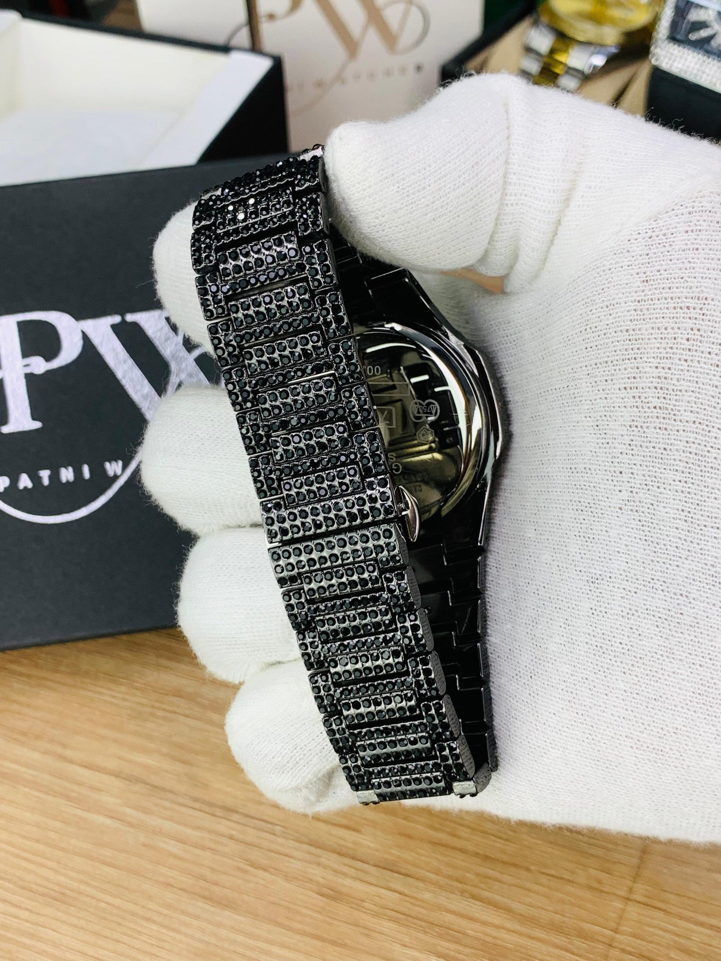 PP Full Stone Model (Arabic Black) Patni Watches